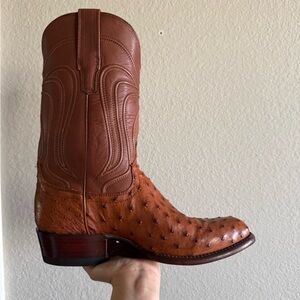 Tecovas pecan Ostrich Cowboy Boots